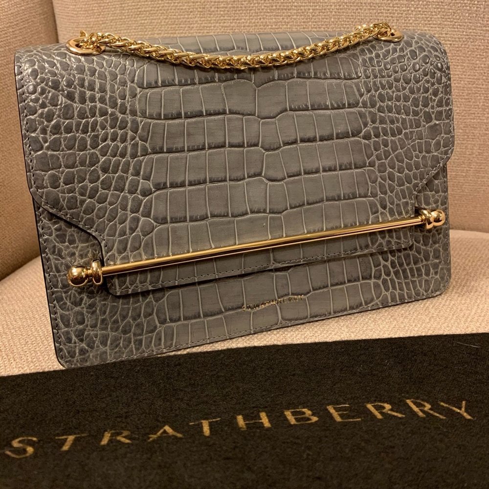 NWOT Strathberry East/West embossed croc
